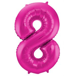 Foil Balloon Number 8 - Magenta - 86 cm