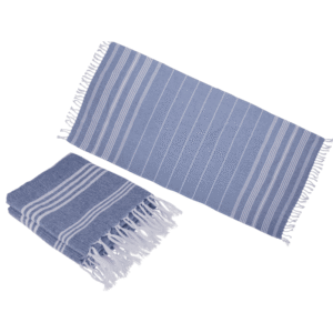 White/denim coloured Fouta towel