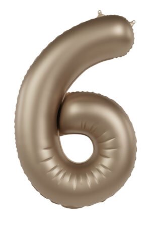 Foil balloon Number 6 - Starlight Gold - Satin Gloss - 86 cm