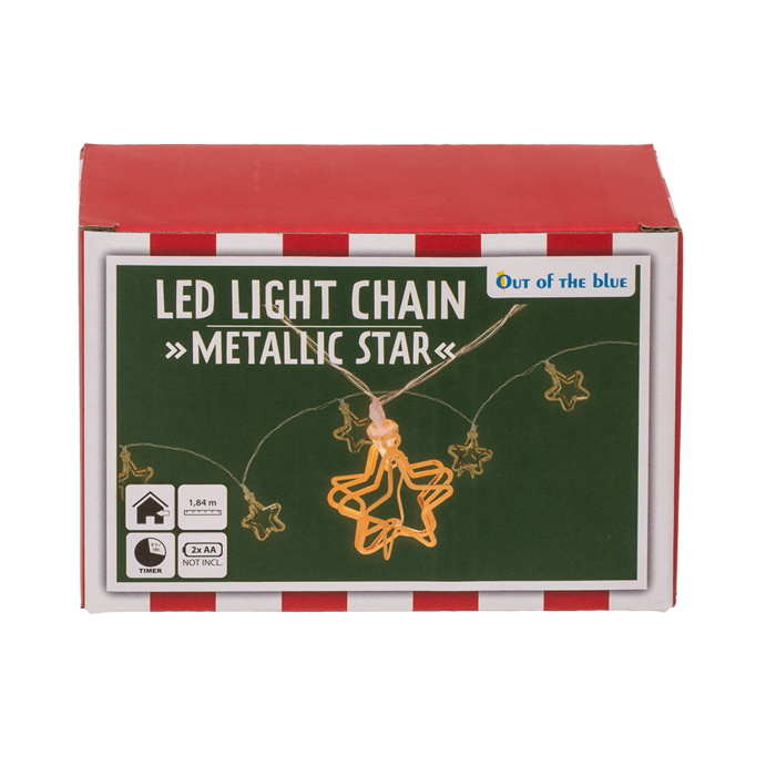 3D LED light chain, Metallic Stars, - Image 2