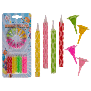 24 birthday candles, with 12 cake holder,