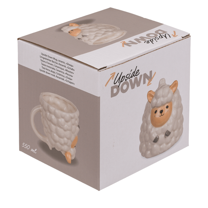 Upside Down Mug, Sheep, ca. 12 x 14 cm, ceramic - Image 3