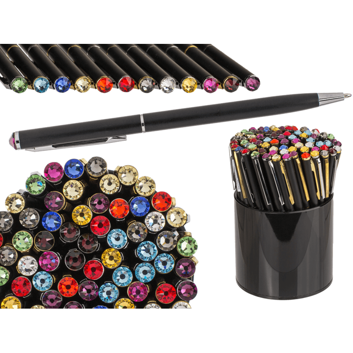 Black pen with Swarovski stone,
