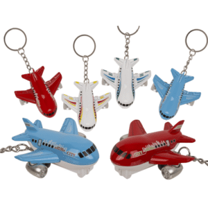 Metal Keyring, Airplane with Pull back