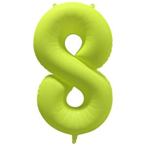 Foil Balloon Number 8 - Neon Yellow - 86 cm