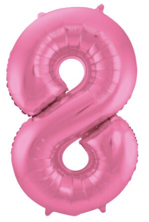 Foil Balloon Number 8 - Pink Metallic Mat - 86 cm