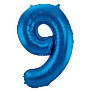 Foil Balloon Number 9 - Blue - 86 cm