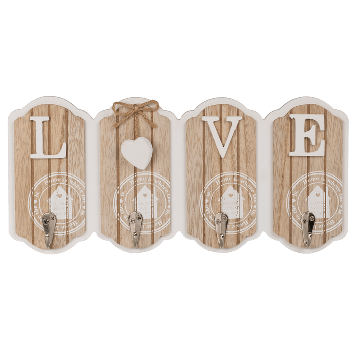 White/nature coloured Wooden key board, LOVE, - Image 2
