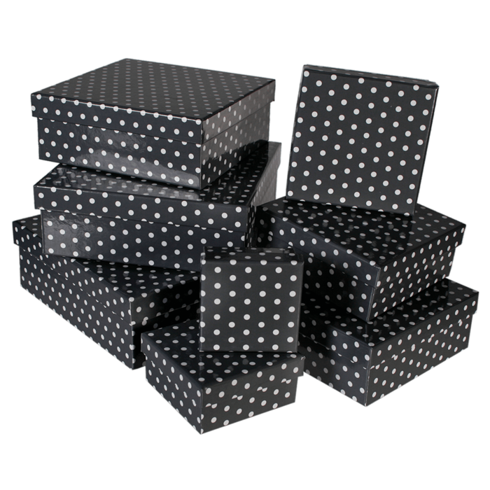 Grey gift boxes with white dots, - Image 2