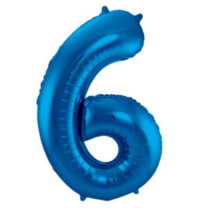 Foil Balloon Number 6 - Blue - 86 cm