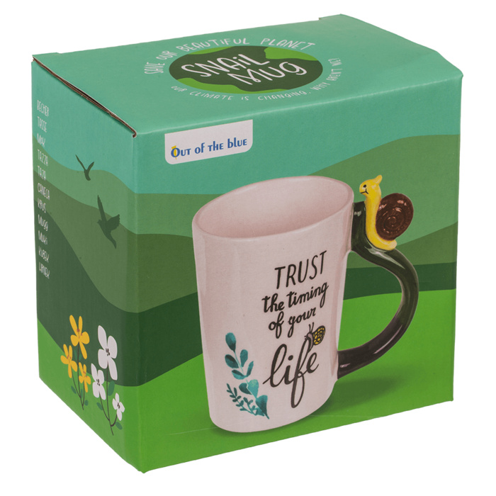 Stoneware mug, Snail Trust the timing of your life - Image 3