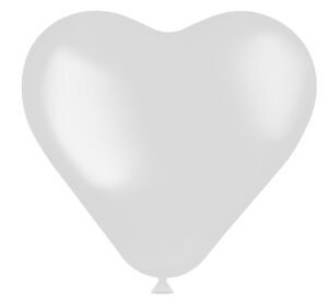 Heart-shaped Balloons Coconut White 25cm - 8 pieces