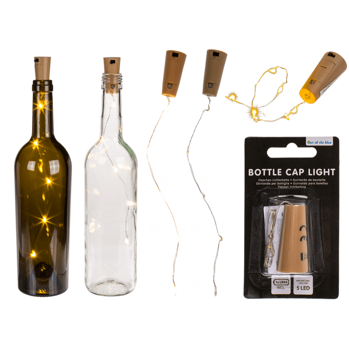 Bottle cap light with 5 warm white LED (including,