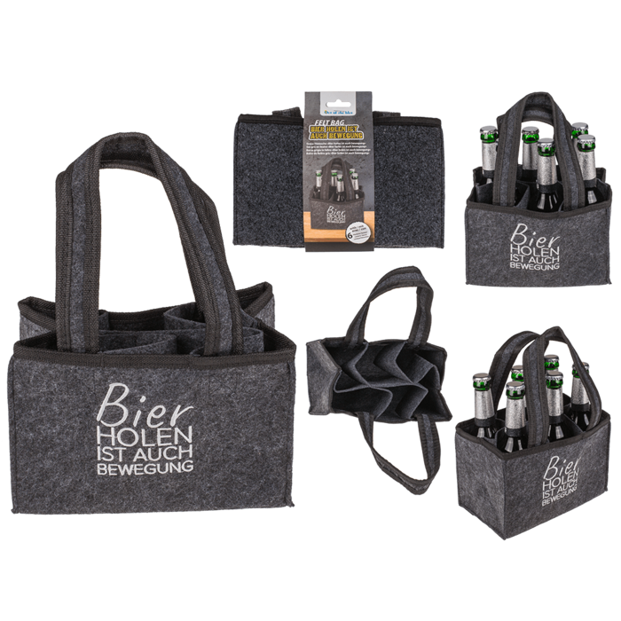 Felt Bottle Bag with 6 compartments,