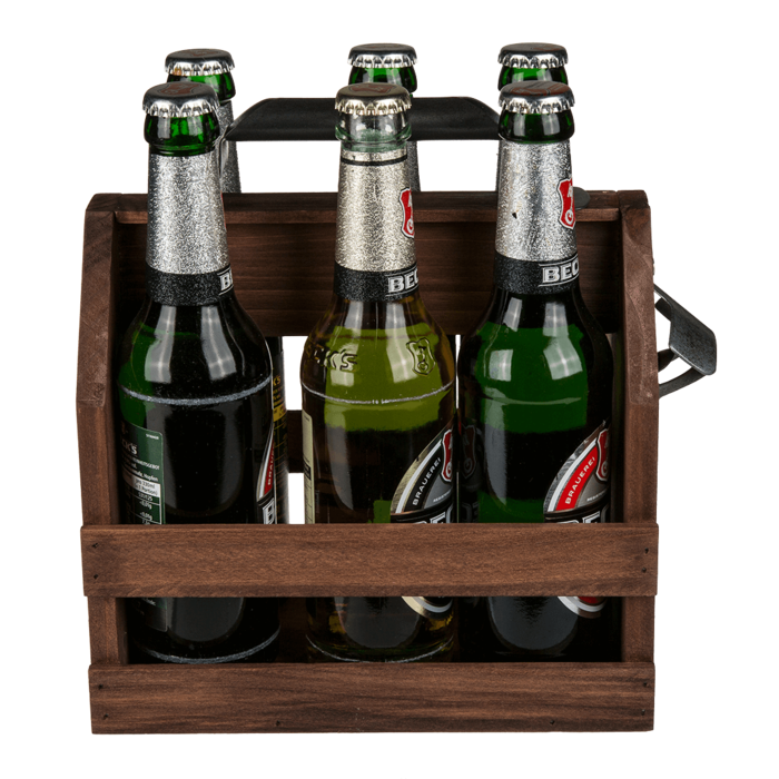 Wooden bottle holder with metal bottle opener, - Image 3