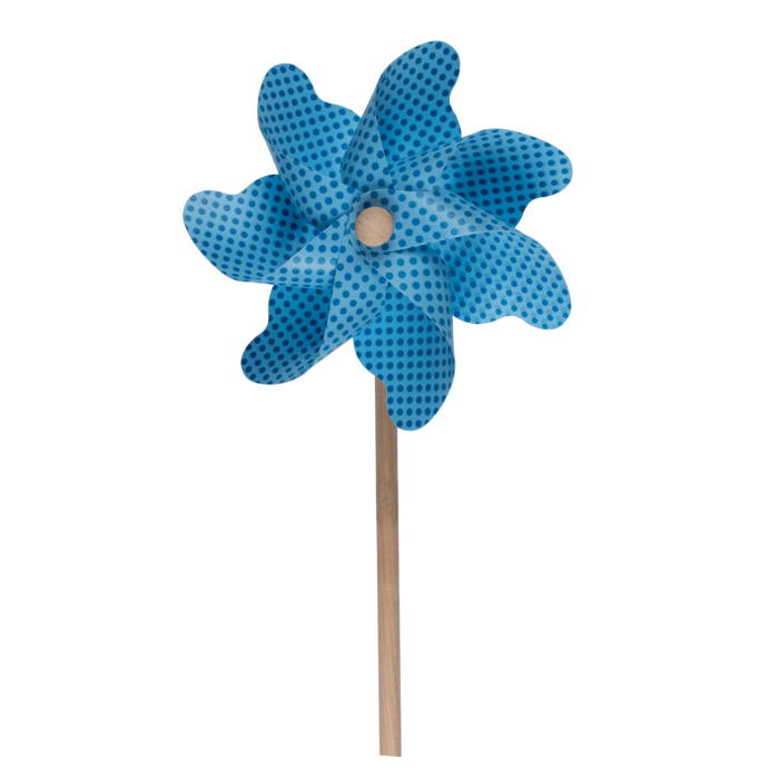 Coloured windmill with dots on wooden stick, - Image 3