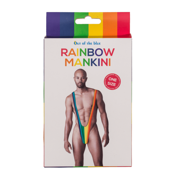 Man Swimsuit, Rainbow Mankini, - Image 4