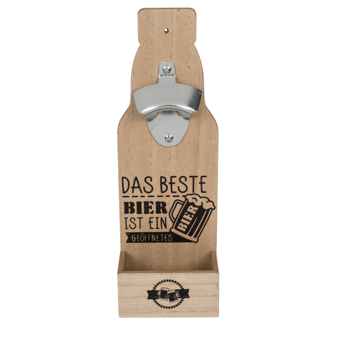 Metal bottle opener on wooden board with - Image 3