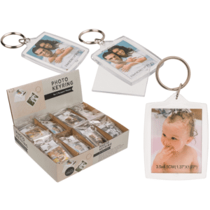 Acrylic keyring for two passport photos,
