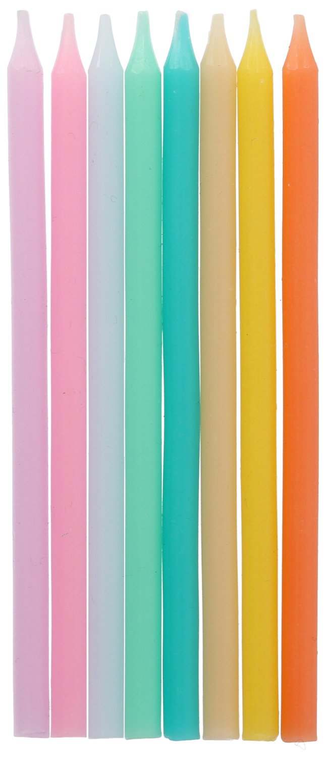 Candles Pastel Multicolored 10cm - 24 pieces