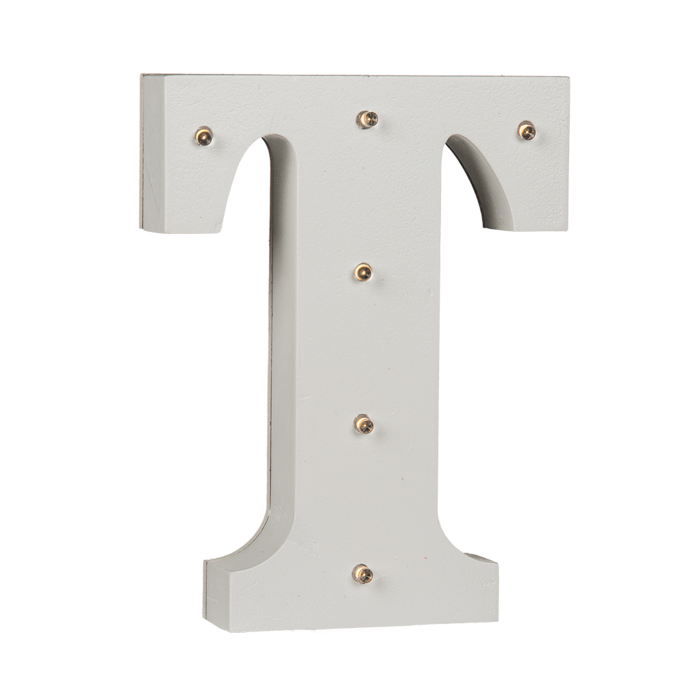Illuminated wooden letter T, with 6 LED, - Image 3