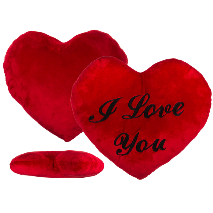 XXL-Red plush heart, I LOVE YOU,