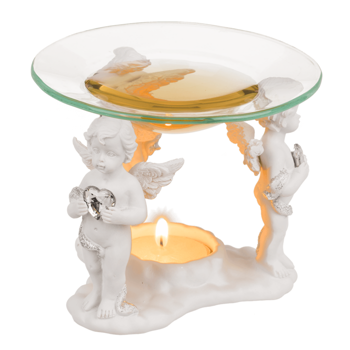 Polyresin oil burner with glass bowl, - Image 2