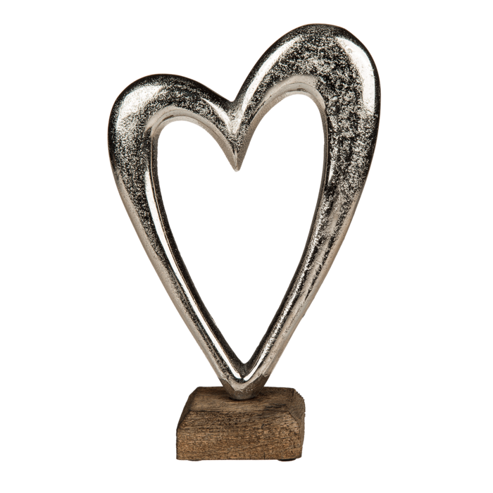 Metal heart on sleeperwood base, - Image 2