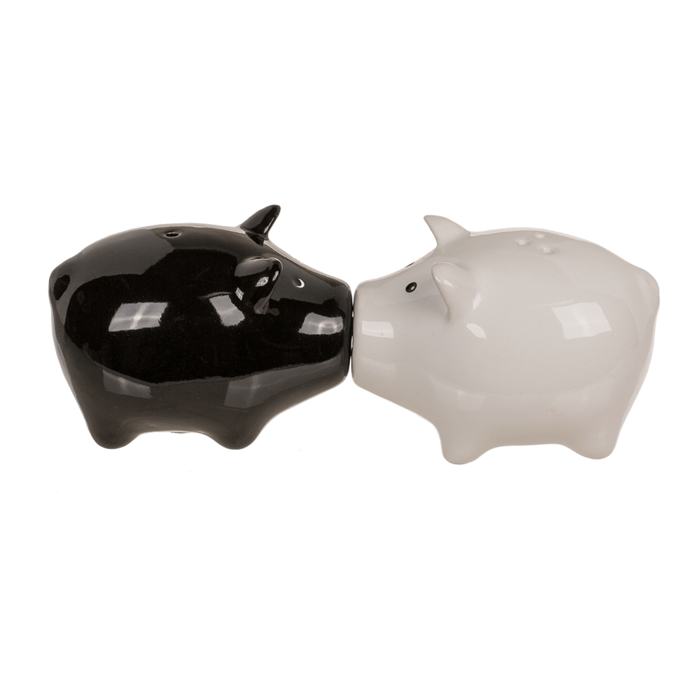 Salt & pepper shaker, pigs with magnet nose, - Image 4