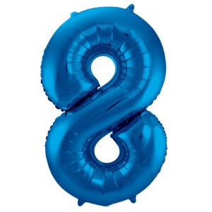 Foil Balloon Number 8 - Blue - 86 cm