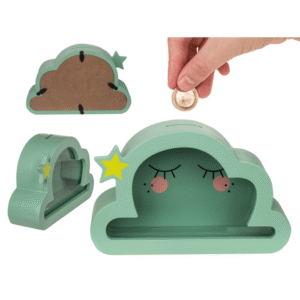 Wooden saving bank, Sleepy cloud,