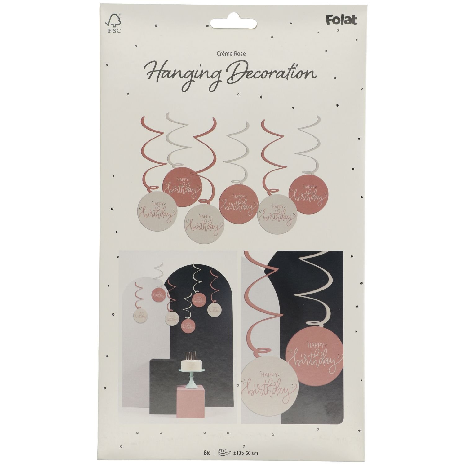Hanging Decoration - Crème Rose - 6 pieces - Image 3