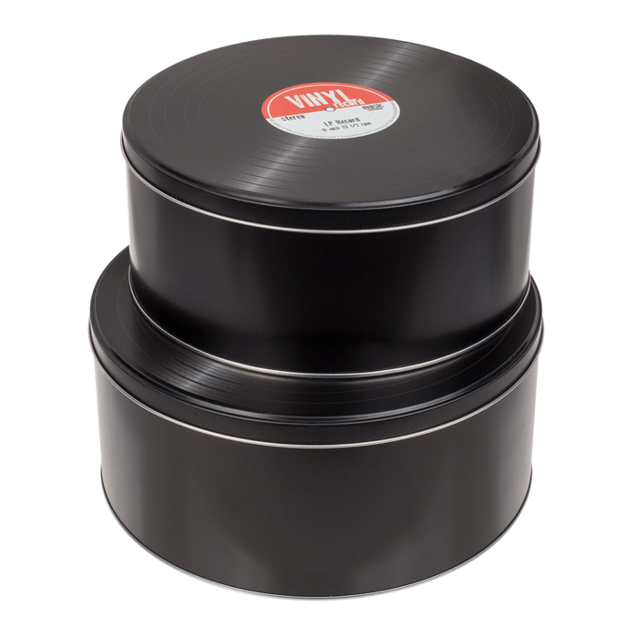 Round metal tin, vinyl record, - Image 4