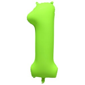 Foil Balloon Number 1 - Neon Green - 86 cm