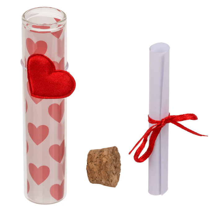 Glass bottle with cork stopper, Love, - Image 3