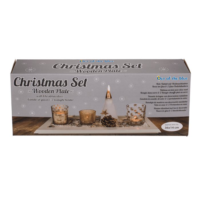 Christmas set with white wooden plate, - Image 2