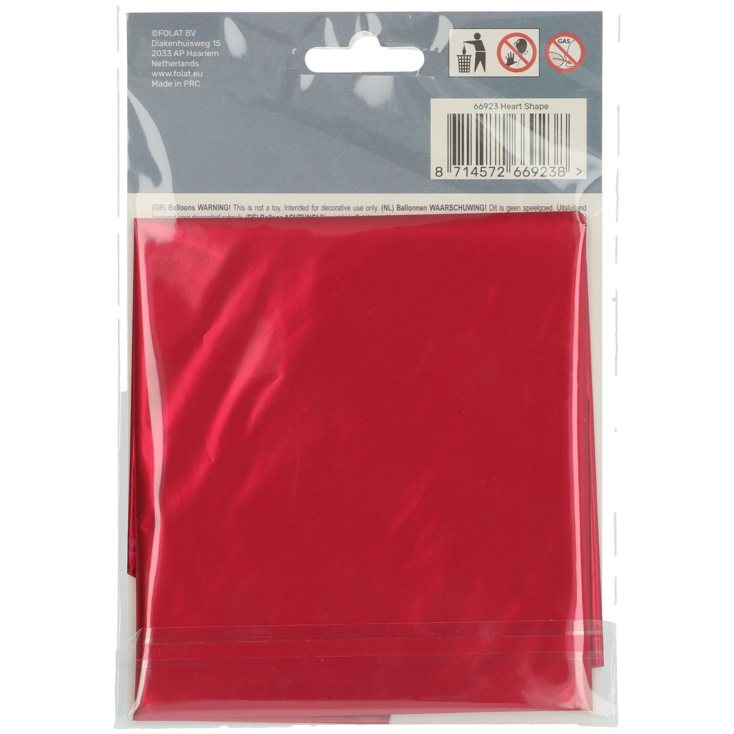 Foil Balloon Heart-shaped Red Metallic Matt - 45 cm - Image 3