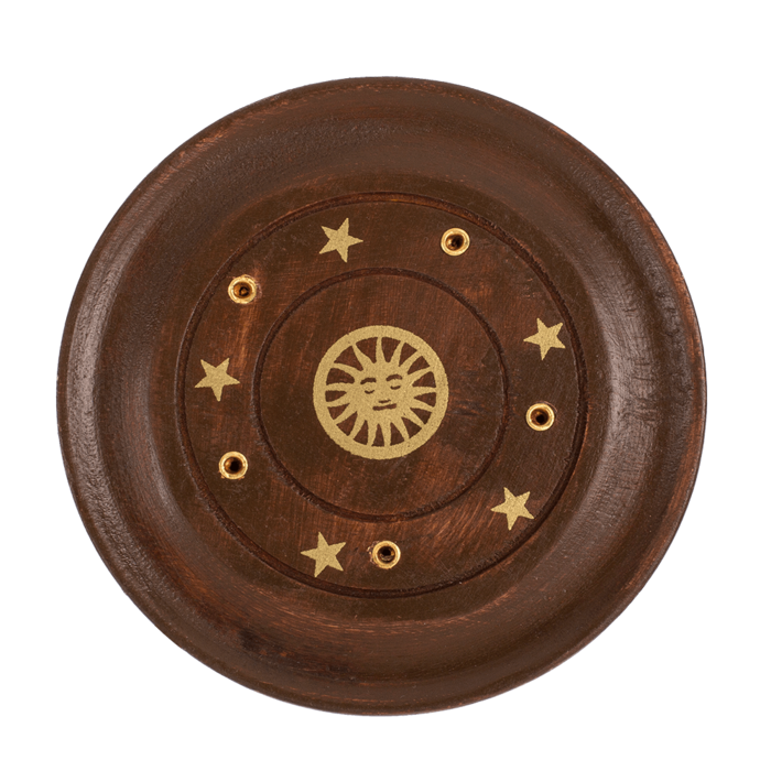 Round wooden incense stick holder, - Image 2