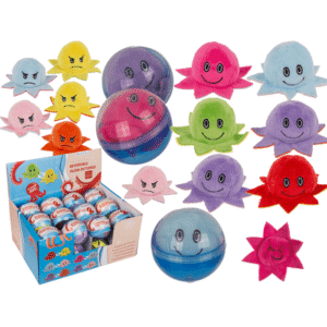 Reversible Plush Octopus in Capsule, 6 asstd.