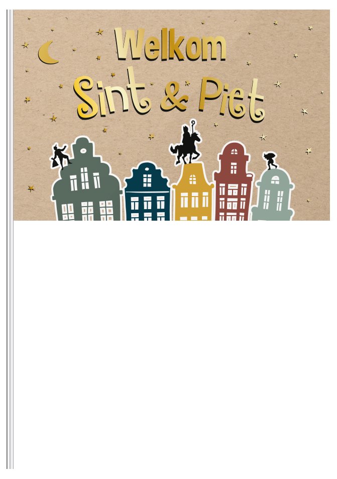 Waving Flag 'Welkom Sint & Piet' (NL) - 30x20 cm