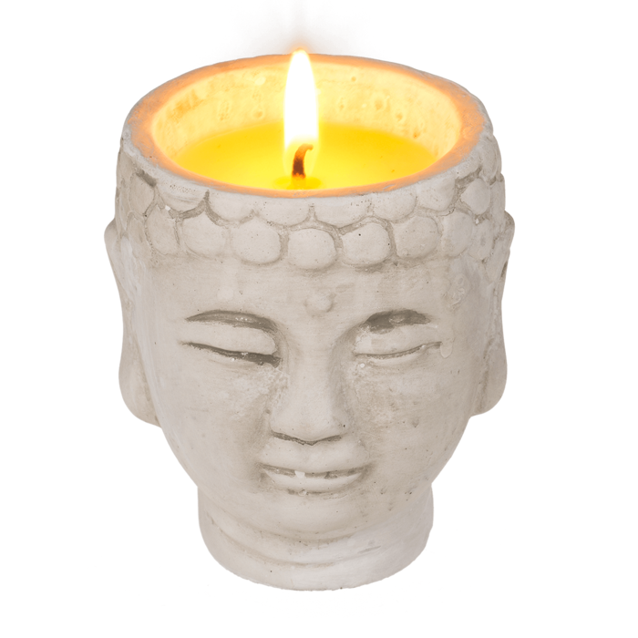 Citronella candle in buddha pot, - Image 2