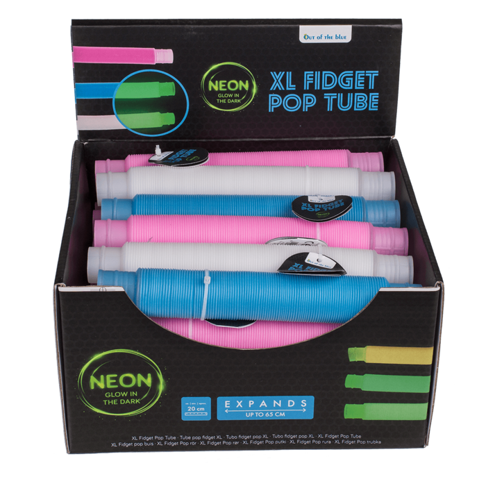 XL Fidget Pop Tube, Glow in the dark, - Image 2