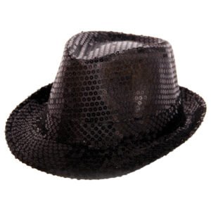 Trilby Black Metallic with Glitter
