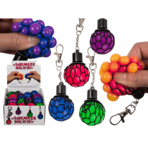 Metal keychain, Squeeze ball in net,