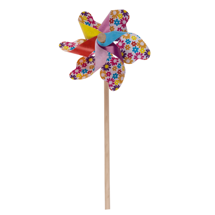 Coloured windmill with flowers, - Image 2