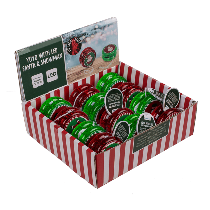 Yoyo with light, Santa & Snowman, incl. battery, - Image 2