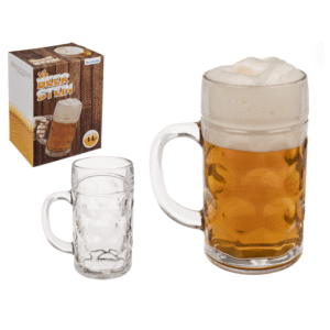XL Glass Beer Stein, approx. 10,5 x 20 cm,