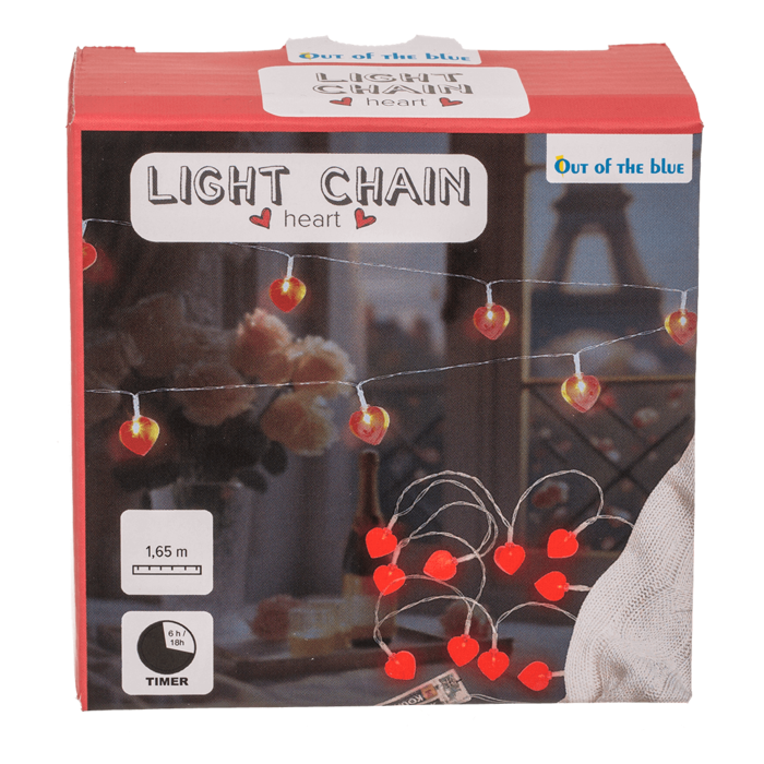 Light chain heart with 10-LED, 6/18 hour timer, - Image 2