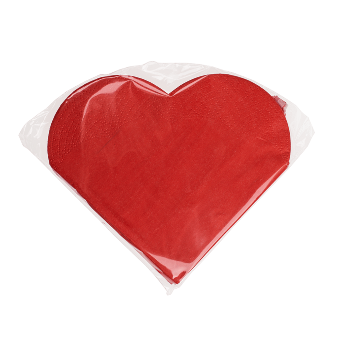 Red coloured paper napkins in heart design, - Image 2