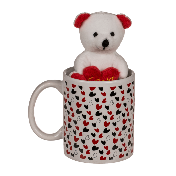 White mug, with little hearts, - Image 4
